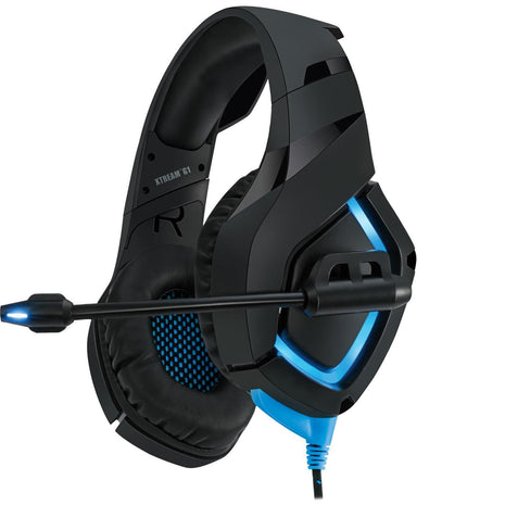 Adesso Xtream G1 Gaming Headphones, Black, Noise Cancelling Microphone | LED Lighting for PC, PS4, Xbox, Nintendo Switch, and Laptops