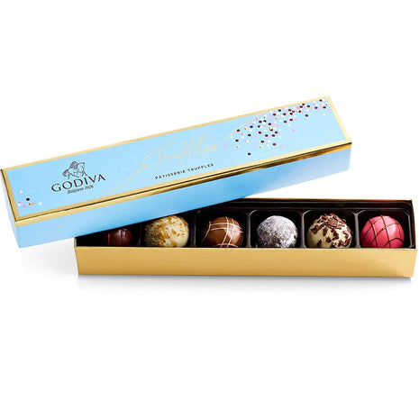 Godiva Chocolatier Patisserie Truffles  - Chocolate Dessert Gift Box for Birthday, Graduation, Thank You, Anniversary  - 6-Piece Gourmet Candy Box with Milk, White, Dark Chocolate