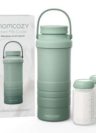 Momcozy 22oz Portable Breastmilk Cooler for 24H Outdoor, Newborn Essentials | 24 Hours & 360° Surrounded Cooling, 2 Extra Baby Bottles for Better Storage, Life Saver for Working Mom, Hassle-Free Cleaning
