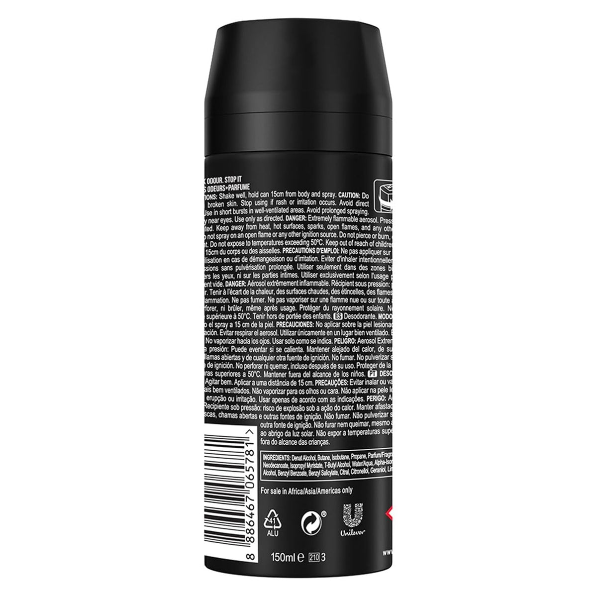 Axe Black Deodorant Body Spray for Men | 48H* Odour Protection | Odour-Combatting Zinc Technology | Frozen Pear and Cedarwood Scent|150ml