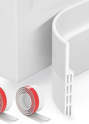 Grotheory 2 Pack Door Draft Stopper, Door Sweep, Weather Stripping Seal | Self-adhesive silicone under door draft stopper for windows and garages, blocks drafts, noise, light, dust and bugs