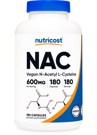 Nutricost N Acetyl L Cysteine (NAC) 600mg, 180 Capsules   Non GMO, Gluten Free