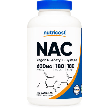 Nutricost N Acetyl L Cysteine (NAC) 600mg, 180 Capsules   Non GMO, Gluten Free