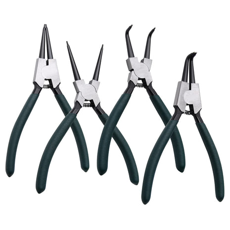 4pcs 7in Snap Ring Pliers, 5/64in Tips | for Ring Remover Retaining and Remove Hoses, Gaskets