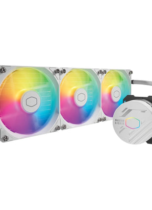 Cooler Master 360L Core AIO CPU Liquid Cooler 鈥?360mm Radiator, 3x ARGB PWM Fans, Patented Gen S Dual-Chamber Pump, Quiet Cooling & Easy Installation, AMD AM5/AM4 & Intel LGA 1851/1700, White