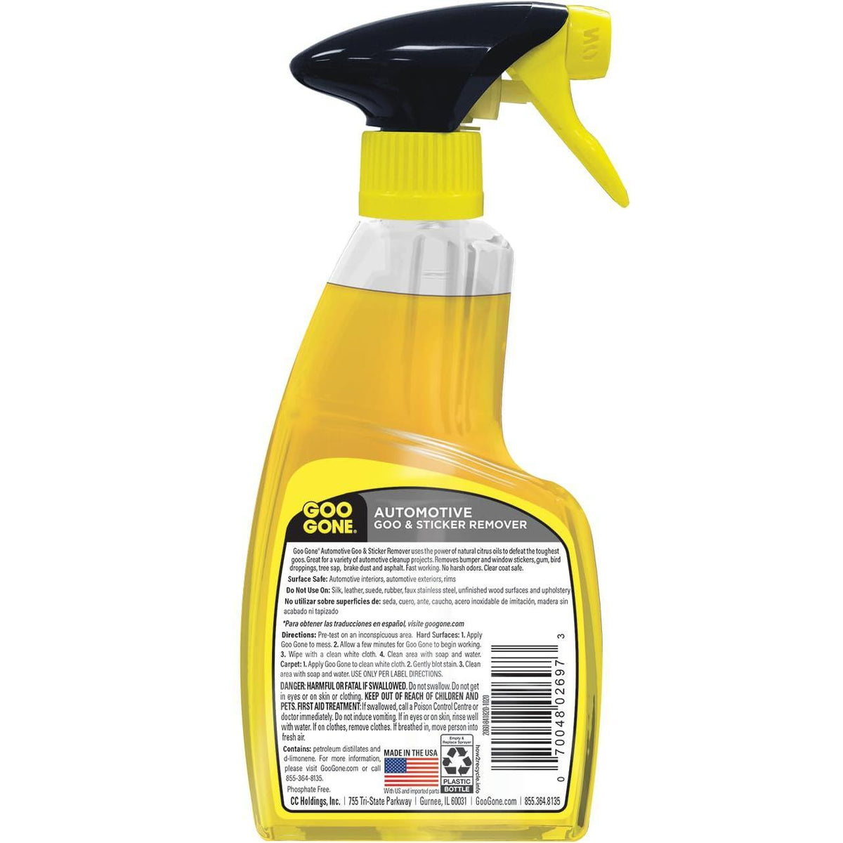 Goo Gone Automotive - Cleans Auto Interiors/ Bodies and Rims, Removes Bugs & Stickers - 12 Fl. Oz.