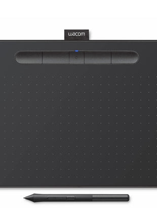 Wacom Intuos Medium Bluetooth Graphics Drawing Tablet, Portable for Teachers, Students and Creators, 4 Customizable ExpressKeys, Compatible with Chromebook Mac OS Android and Windows - Black