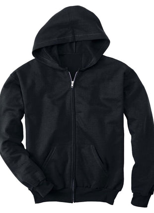 Hanes Boys' EcoSmart Full Zip Hooded Jacket, Black, Large