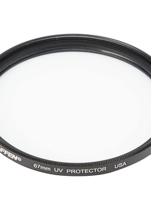 Tiffen 67mm UV Protector Filter 67mm Lens Filter Impact & Scratch Resistant | Ultra Slim Lens filter | Clear Optical Glass | Reduces the Bluish cast of Daylight | Reduces UV light transmission