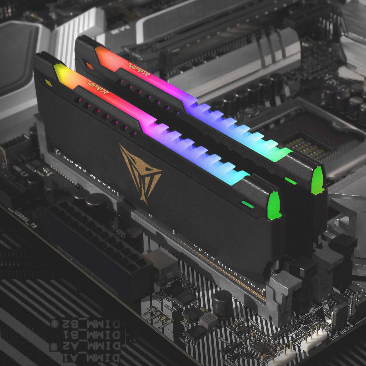 Patriot Viper Steel RGB DDR4 RAM 64GB (2X32GB) 3200MHz CL18 1.35v UDIMM Desktop Gaming Memory Kit Compatible with XMP - PVSR464G320C8K