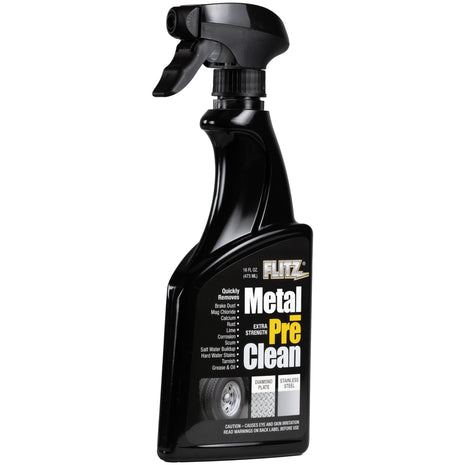 Flitz Metal Pre-Clean - 16oz of USA-Made Stainless Steel Cleaner Spray - Works on Aluminum, Brass, Copper, & More - Tarnish, Rust Remover for Metals - Non-Abrasive Aluminum Deoxidizer (1 Pack)