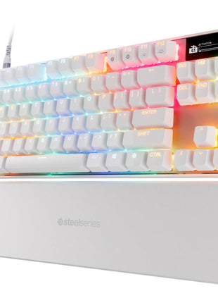 SteelSeries Apex Pro TKL Gen 3 Gaming Keyboard - OmniPoint 3.0 Analog Magnetic Switches, Quickset Auto-Presets (Rapid Trigger, Rapid Tap/SOCD, Protection Mode), OLED, RGB, PBT Keycaps, USB-C, White