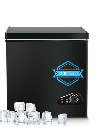 Chest Freezer 7.0 Cu.Ft Compact Chest Freezers with 7 Adjustable Thermostat Top Open Door Freezer Compressor Cooling with Removable Storage Basket for Home Bar Dorm