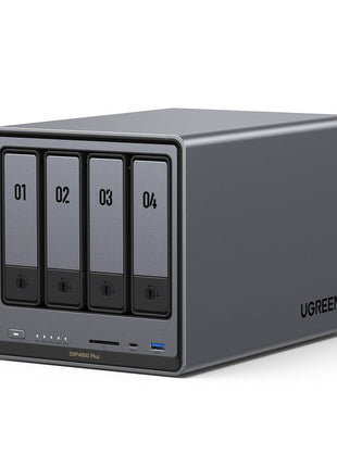 UGREEN NAS DXP4800 Plus 4-Bay NAS, Intel Pentium Gold 8505 5-Core CPU | 8GB DDR5 RAM, Built-in 128G SSD, 1x 10GbE, 1x 2.5GbE, 2x M.2 NVMe Slots, 4K HDMI, Desktop Network Attached Storage (Diskless)