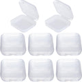 BEIQIYA 6pcs Clear Plastic Ear Plug Cases, 1.8mm Thicken Mini Jewelry Storage Cases, Small Portable Square Bead Storage Box Organizer for Earplugs Necklaces Handicrafts