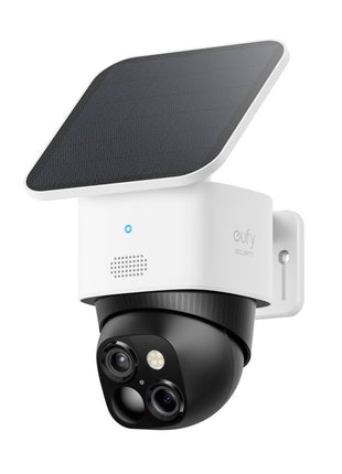 eufy Security SoloCam S340, 3K Dual-Lens Solar Security Camera | 360° Coverage, Pan & Tilt, No Blind Spots, AI Detection & Tracking, Color Night Vision, No Monthly Fee, Built-in 8GB