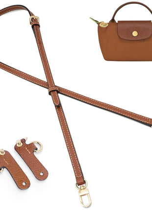 Purse Straps Replacement, Leather Handbag Crossbody Shoulder Strap Kit Adjustable for Mini Longcamp Tote Bag Women