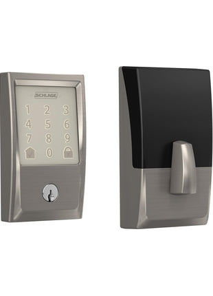 Schlage Encode Smart Wi-Fi Deadbolt Lock with Touchscreen Keypad, Keyless Front Door Entry, App Control, Alexa, Google Home and Airbnb Compatible, Satin Nickel, BE489WB CEN 619