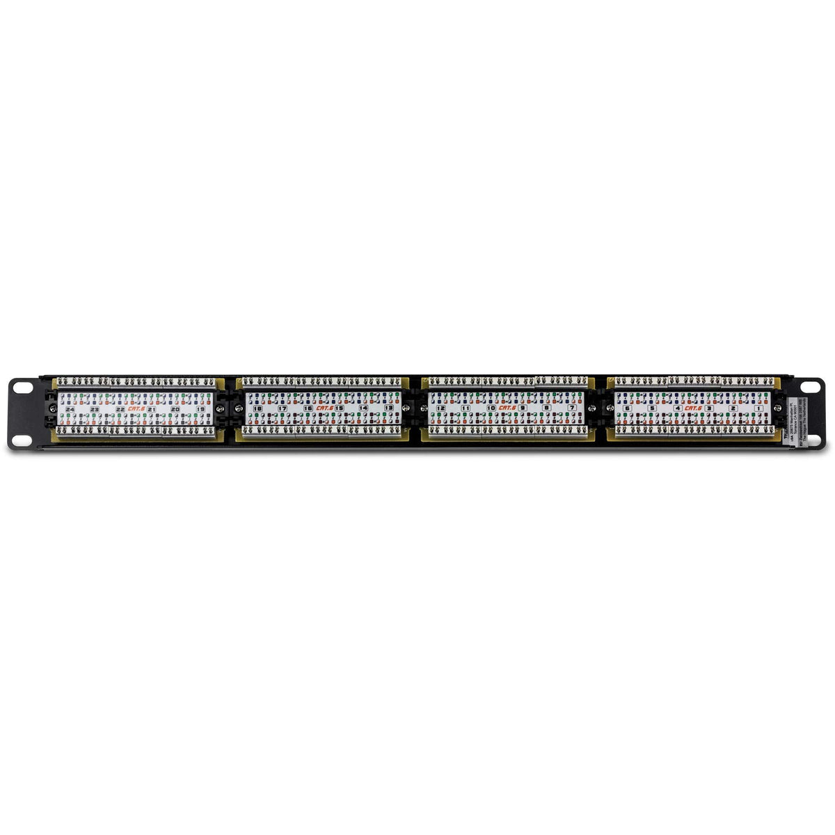 TRENDnet 24-Port Cat6 Unshielded Patch Panel, Wallmount or Rackmount, Compatible with Cat3,4,5,5e,6 Cabling, for Ethernet, Fast Ethernet, Gigabit Applications, Black, TC-P24C6 (Pack of 1)