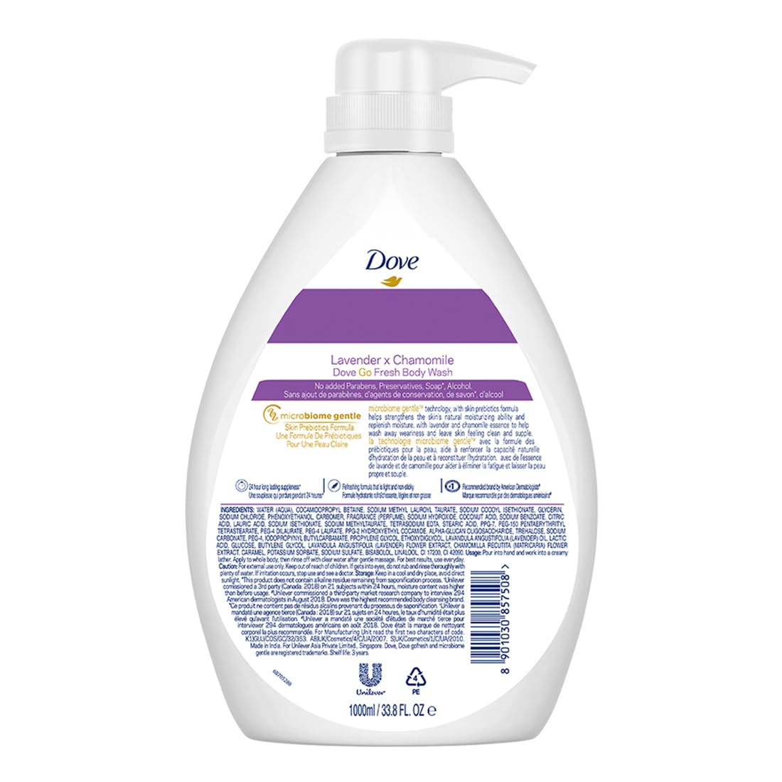 Dove Lavender & Chamomile Go Fresh Body Wash with Relaxing Floral Scent, 1L