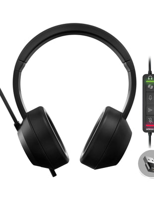 Adesso Xtream P7 Wired Stereo Headset, 40mm Stereo Drivers | Copilot AI Shortcut, Voice Dictation Mute Button, Submit Button, Comfortable Fit, USB C and USB A, Windows and Mac OS