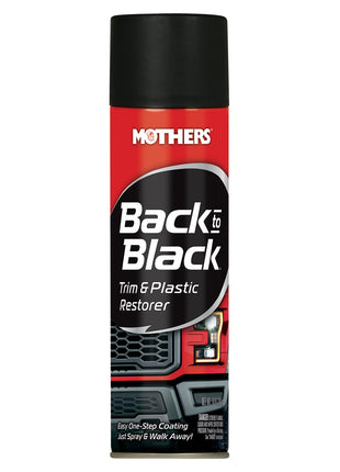 Mothers Back-to-Black Trim & Plastic Restorer, 10 oz. Aerosol (06110) | Removes Oxidation, Dirt & Wax Residue – Restores Faded Trim & Provides Long-Lasting Protection