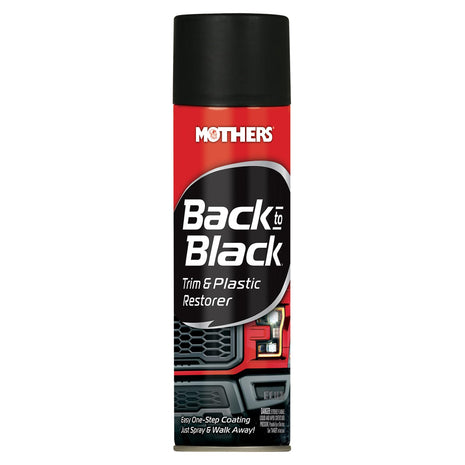 Mothers Back-to-Black Trim & Plastic Restorer, 10 oz. Aerosol (06110) | Removes Oxidation, Dirt & Wax Residue – Restores Faded Trim & Provides Long-Lasting Protection