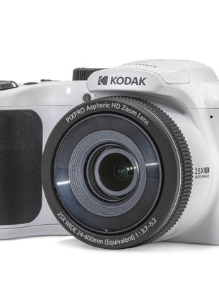 KODAK PIXPRO AZ255 16MP Digital Camera, 25x Optical Zoom, AA, OIS, White | 1080p Full HD Video, 24mm Wide Angle Lens, 3 Inch LCD, Bridge Camera, Wildlife and Travel Photography, SD Card