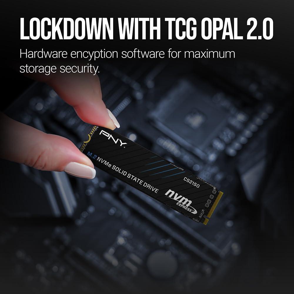 PNY CS2150 2TB Gen5 PCIe NVMe M.2 2280 3D NAND SSD – Up to 10,300/8,600 MBs - PC/Laptop Upgrade, Gaming, Photography, Video Editing, Direct Storage Enabled-Internal Solid-State Drive M280CS2150-2TB-TB