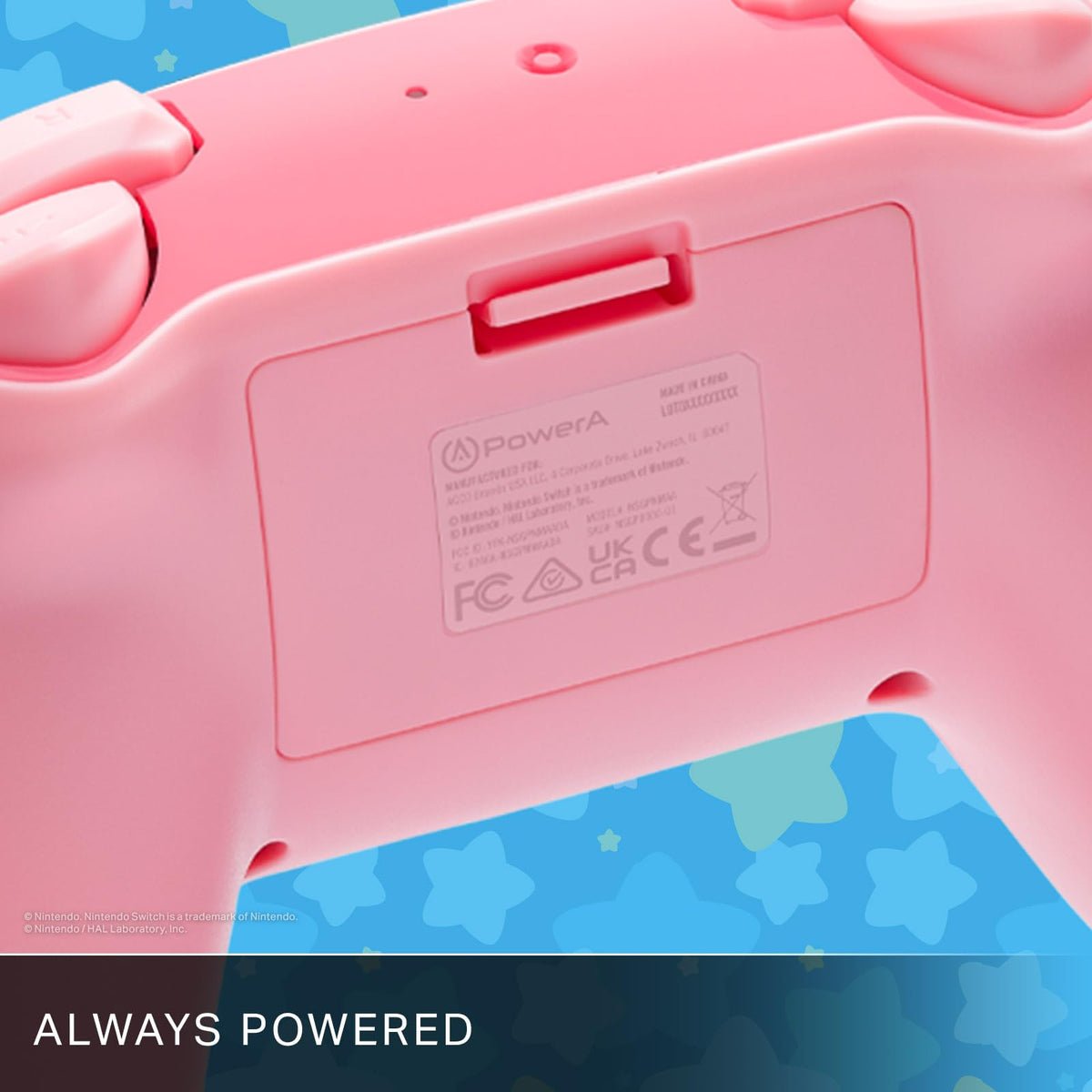PowerA Wireless Controller for Nintendo Switch - Kirby Mouthful, Switch Lite/Switch-OLED Model, Nintendo Switch 2, AA Battery Powered (Battery Included), Bluetooth, Motion Controls, Officially Licensed