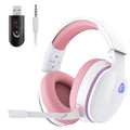 Gtheos 2.4GHz Wireless Gaming Headset for PS5, PS4 Fortnite & FPS Gamers, PC, Nintendo Switch, Bluetooth 5.3 Gaming Headphones with Noise Canceling Mic, Stereo Sound, 40+Hr Battery (Pink)