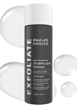 Paulas Choice--SKIN PERFECTING 2% BHA Liquid Salicylic Acid Exfoliant--Facial Exfoliant for Blackheads, Enlarged Pores, Wrinkles & Fine Lines, 4 oz Bottle