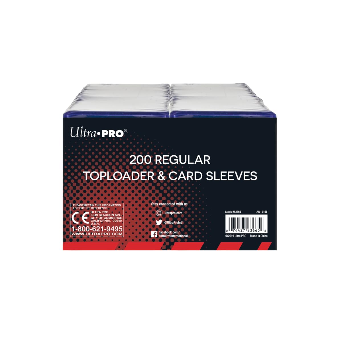Ultra PRO 3" x 4" Clear Regular Toploaders for Cards with Card Sleeves Bundle Standard Size 200ct Trading Baseball Toploader Card Sleeve Protectors