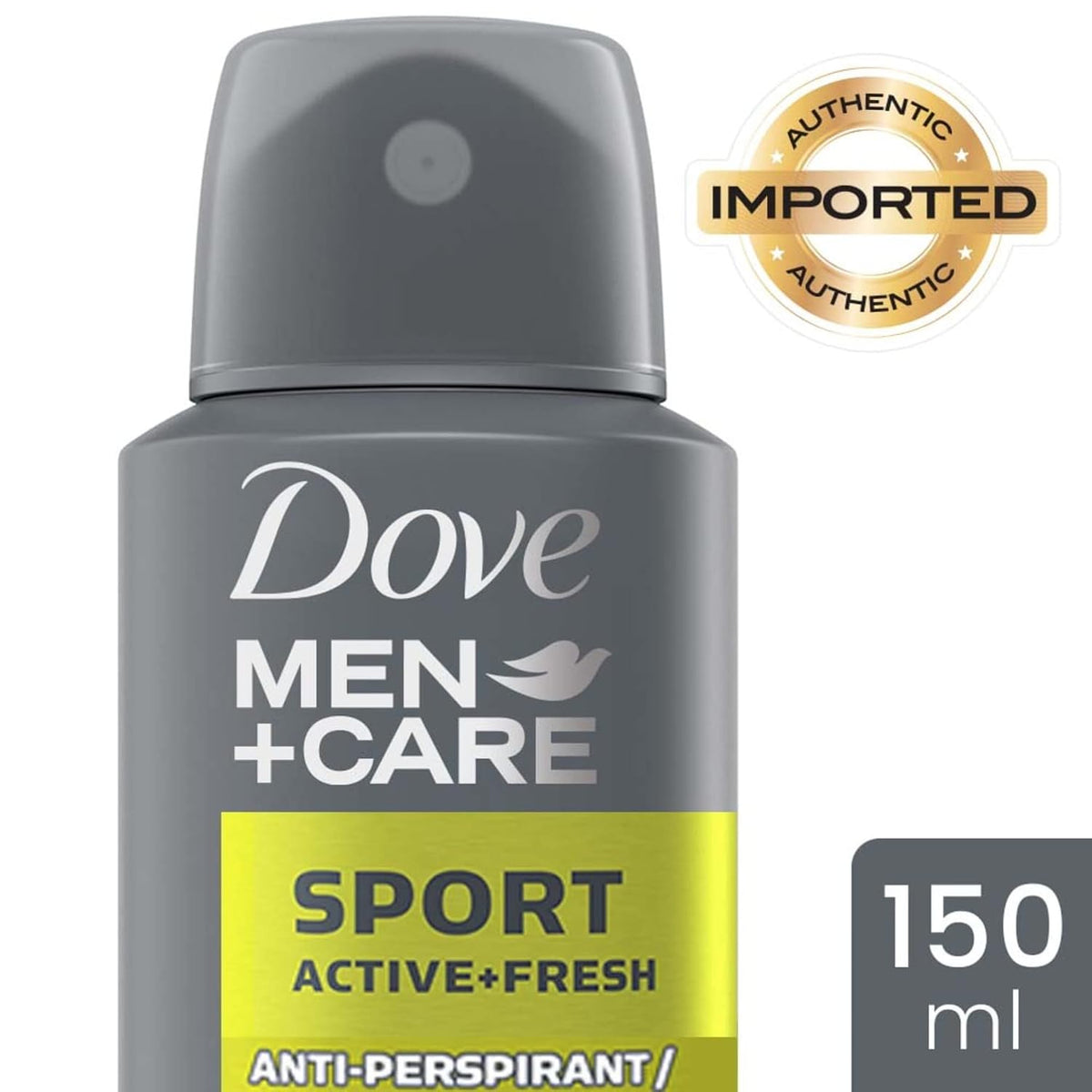 Dove Men+Care Sport Active+ Fresh Dry Spray Antiperspirant Deodorant, Up To 48 hrs Protection From Sweat & Odour, Dermatologically Proven Formula, Soothes & Moisturises Skin, Long-Lasting Refreshing Scent, 150ml