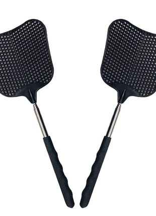 Foxany Telescopic Fly Swatters, Durable Plastic Fly Swatter Heavy Duty Set, Flyswatter with Stainless Steel Handle for Indoor/Outdoor/Classroom (2 Pack)
