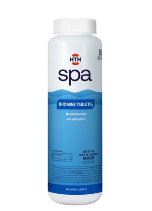 HTH Spa 86109 Bromine Tablets, Chemical Sanitizer for Spas & Hot Tubs - Fits All Floaters for Easy Application, Creates Soft Water Feel, No Chlorine Odor, Eliminates Bacteria & Algae, 2 lbs