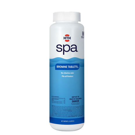 HTH Spa 86109 Bromine Tablets, Chemical Sanitizer for Spas & Hot Tubs - Fits All Floaters for Easy Application, Creates Soft Water Feel, No Chlorine Odor, Eliminates Bacteria & Algae, 2 lbs