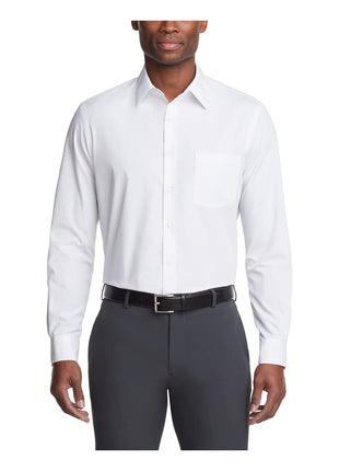 Van Heusen Men's Dress Shirt Regular Fit Poplin Solid, White, 16.5 inch Neck 34 inch-35 inch Sleeve
