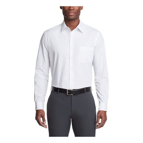 Van Heusen Men's Dress Shirt Regular Fit Poplin Solid, White, 16.5 inch Neck 34 inch-35 inch Sleeve