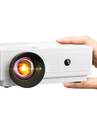 Mini Projector for iPhone - Portable Outdoor Movie Projector, HD 1080P Supported Video Projector for HomeTheater Compatible with iOS/Android Phone/Tablet/Laptop/PC/TV Stick/Box/USB Drive/DVD