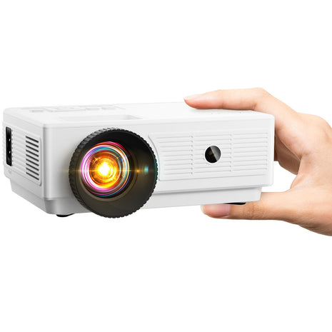 Mini Projector for iPhone - Portable Outdoor Movie Projector, HD 1080P Supported Video Projector for HomeTheater Compatible with iOS/Android Phone/Tablet/Laptop/PC/TV Stick/Box/USB Drive/DVD