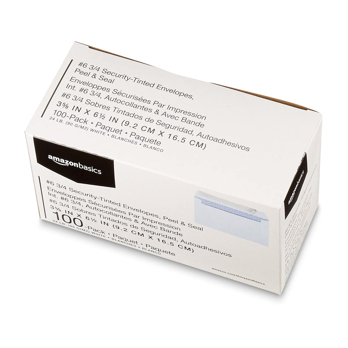 Amazon Basics Security Self-Seal Mailing Envelope, White, 6 3/4, 100-Pack