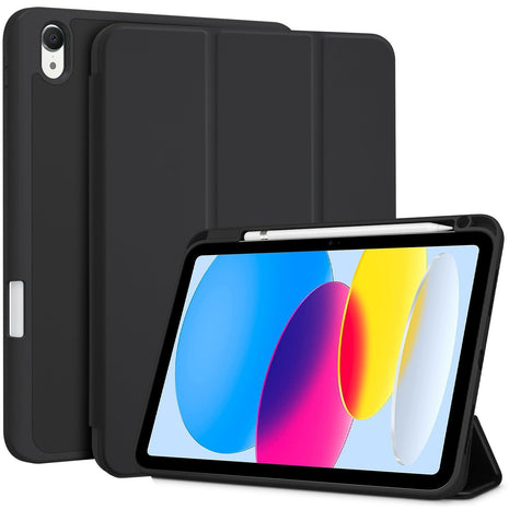 ProCase for iPad A16 11th/10th Generation Case with Pencil Holder -Black | 11 Inch 2025/10.9 Inch 2022, a16 iPad Case 11 10 Gen Cover with Pen Holer, Hybrid Soft TPU Back, Touch ID, Auto Wake/Sleep