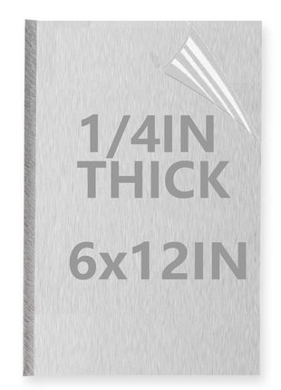 1/4Inch Thick Aluminum Sheet Plate, 6" x 12" Heavy Duty Aluminum Plates | Double Side Protective Film, 6061 Flat Plain Panel Plates Solid Metal Sheet Plate for Crafting Structural Framing Base Plate