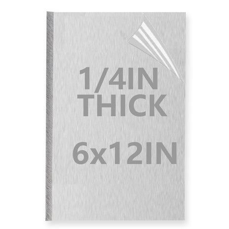 1/4Inch Thick Aluminum Sheet Plate, 6" x 12" Heavy Duty Aluminum Plates | Double Side Protective Film, 6061 Flat Plain Panel Plates Solid Metal Sheet Plate for Crafting Structural Framing Base Plate