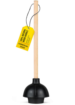 SteadMax Heavy Duty Toilet Plunger, Commercial Grade Double Thrust Force Rubber Cup with Wood Handle (22 inch)