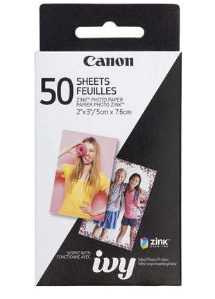 Canon Ivy Zink 2" x 3" Photo Sticker Paper 50 Sheets Pack