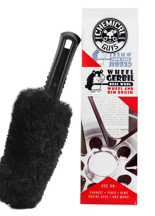 Chemical Guys Gerbil Wheel and Rim Cleaning Brush - Soft Natural Bristle Detailing Tool for Tires, Exhausts & Delicate Surfaces - Wheel Cleaner Brush to Safely Clean Brake Dust, Grime and Dirt, 1 Pack
