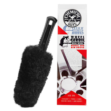 Chemical Guys Gerbil Wheel and Rim Cleaning Brush - Soft Natural Bristle Detailing Tool for Tires, Exhausts & Delicate Surfaces - Wheel Cleaner Brush to Safely Clean Brake Dust, Grime and Dirt, 1 Pack