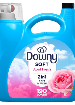 Downy Fabric Softener Liquid, April Fresh Scent, 140 fl oz, 190 Loads, HE Compatible, Downy Fabric Softener, Liquid Fabric Softener, Laundry